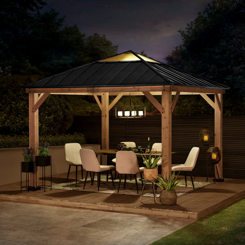 Sunjoy 11 Ft. W x 11 Ft. D Solid Wood Patio Gazebo Wayfair.ca